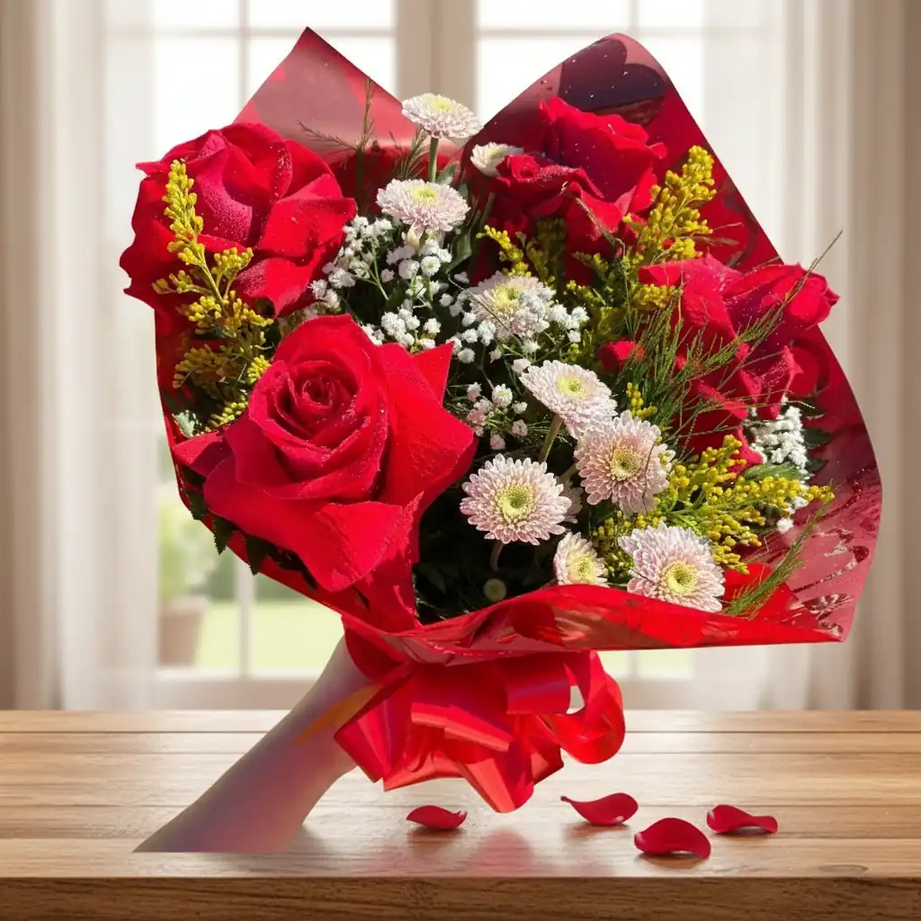 Buquê 4 rosas