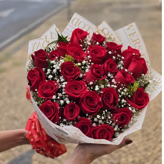 Buquê com 20 Rosas Naturais